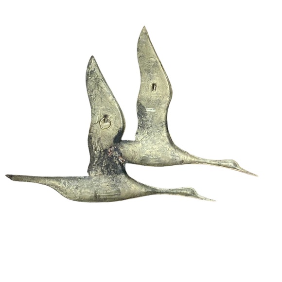 Vintage brass wall hanging birds. EUC - Picture 2 of 2